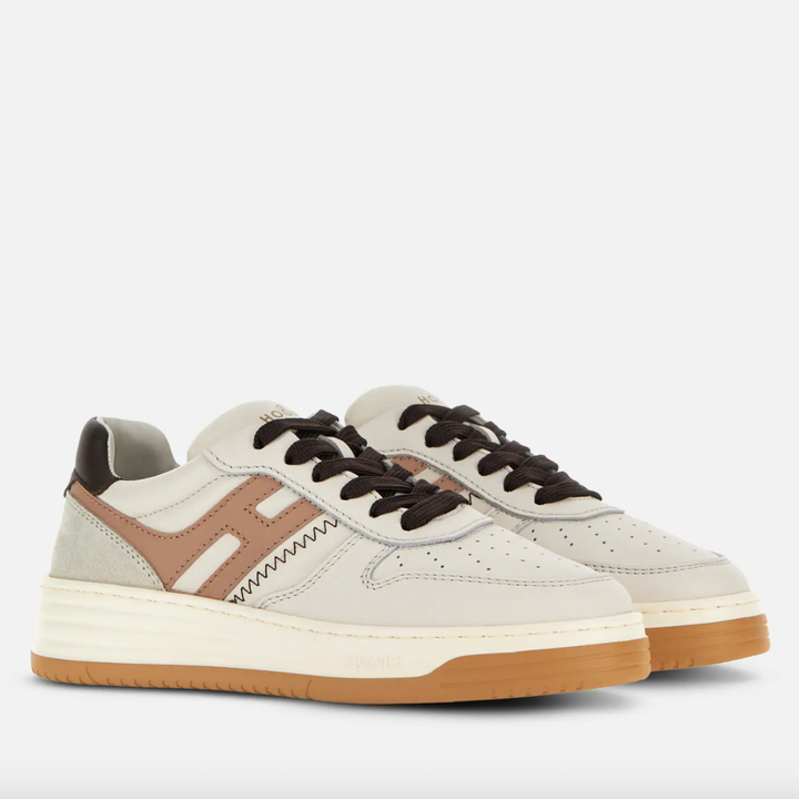 Hogan Sneaker H630 in Elfenbein Rosa Bordeaux