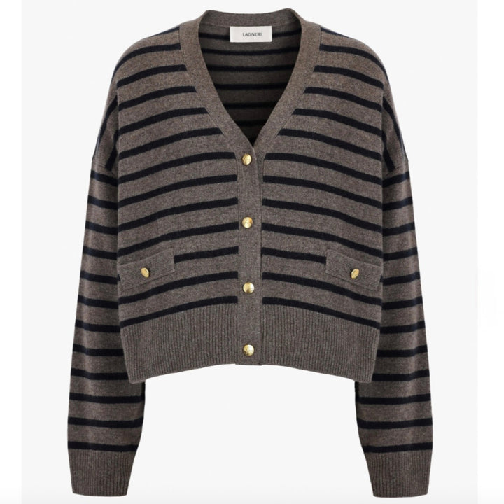 Ladneri Cardigan in Nougat/Dark Navy