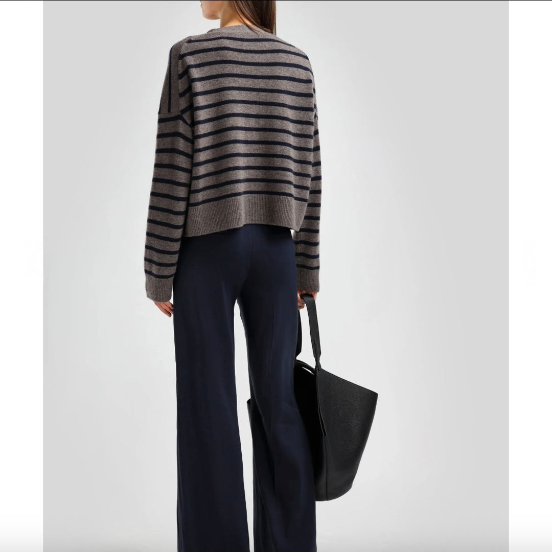 Ladneri Cardigan in Nougat/Dark Navy