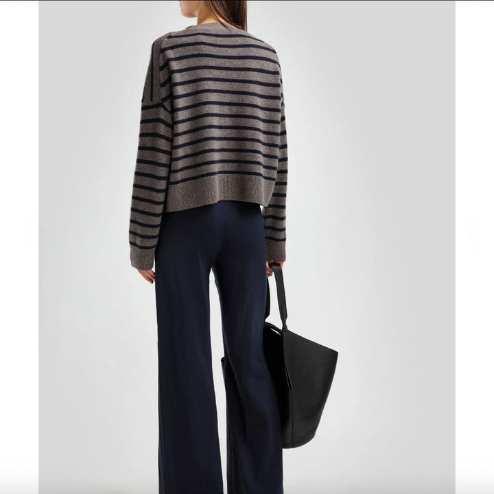Ladneri Cardigan in Nougat/Dark Navy