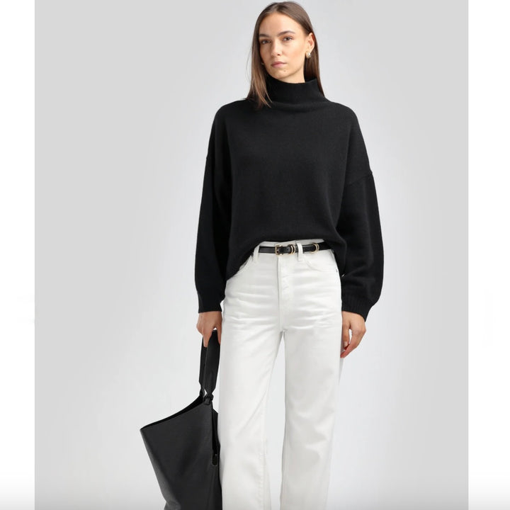Ladneri Rollkragenpullover in Schwarz