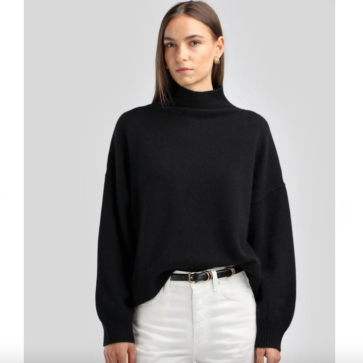 Ladneri Rollkragenpullover in Schwarz