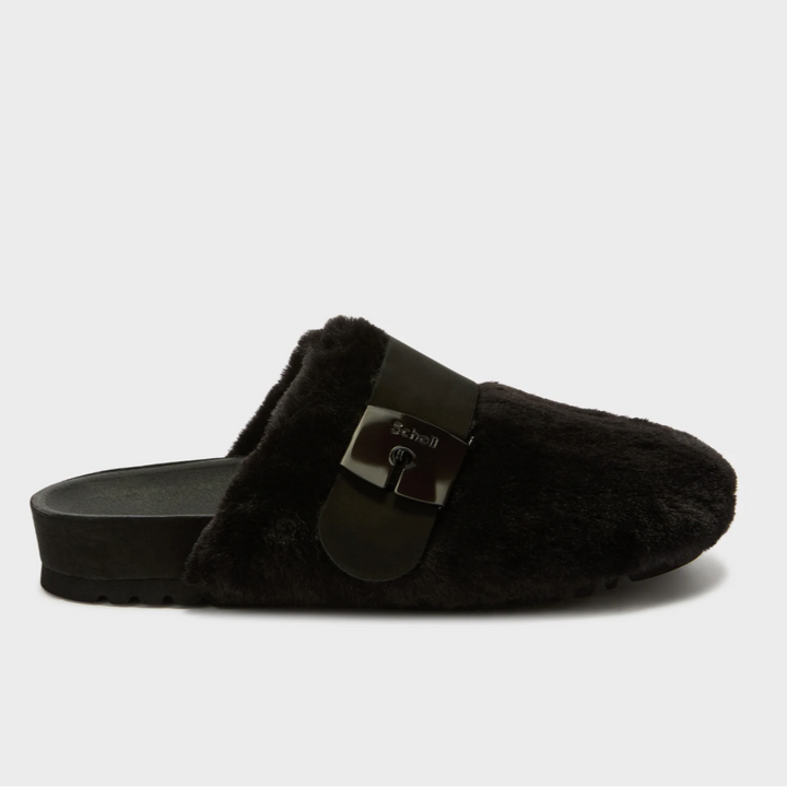 Scholl Fell-Mules in Schwarz