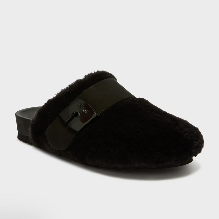 Scholl Fell-Mules in Schwarz