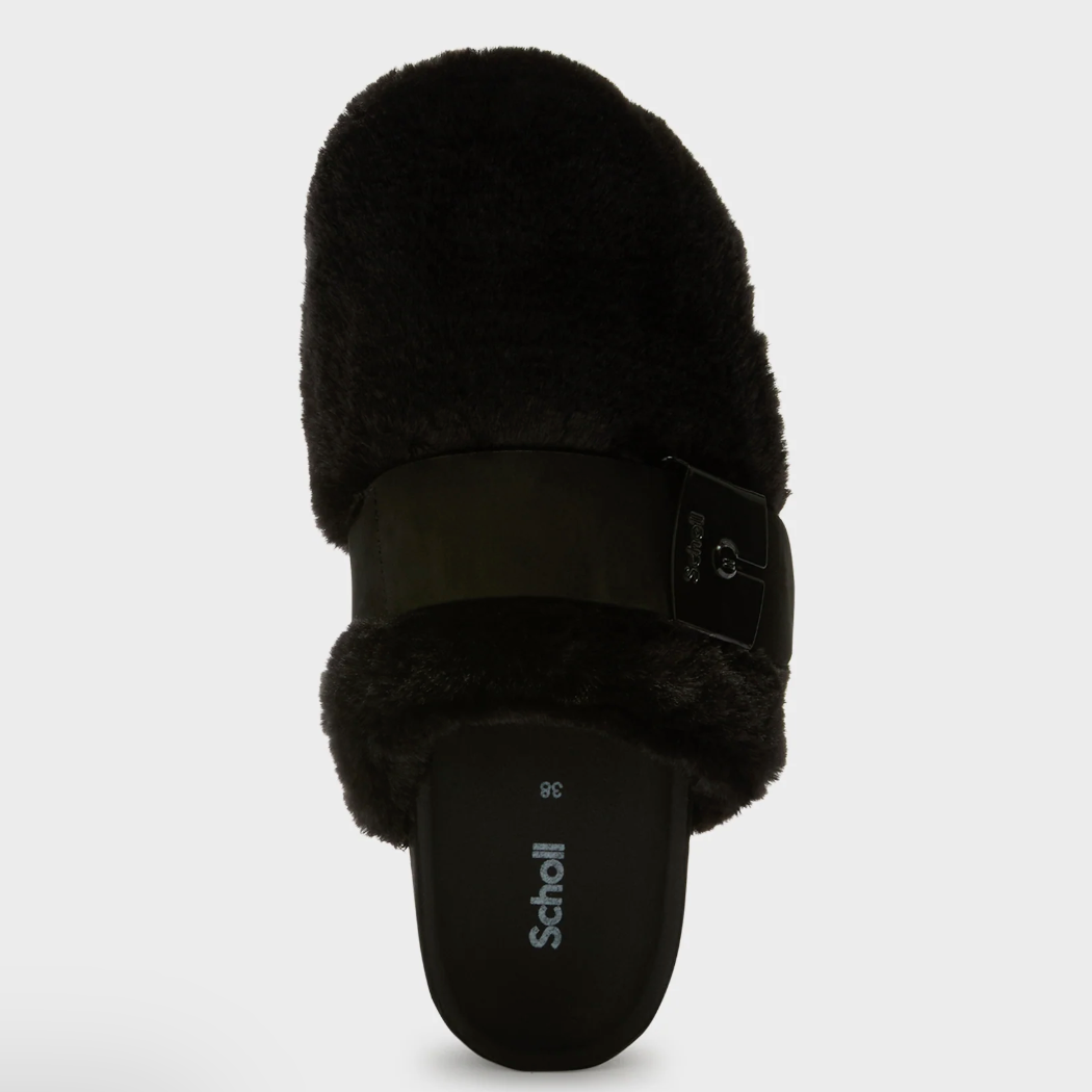 Scholl Fell-Mules in Schwarz