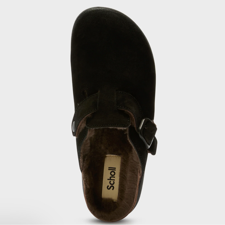 Scholl Suede-Mules in Schwarz