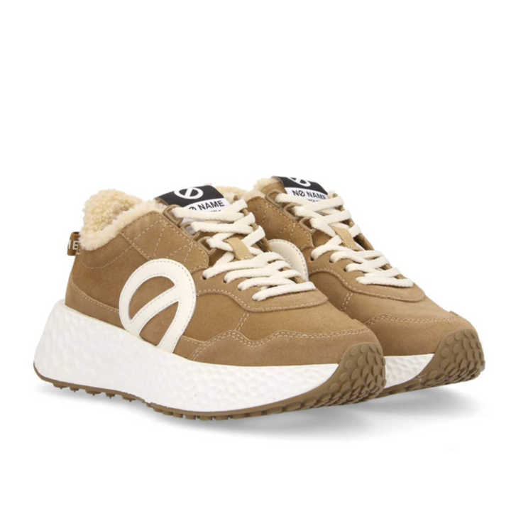 No Name Sneaker in Wildleder, Gefüttert in Beige