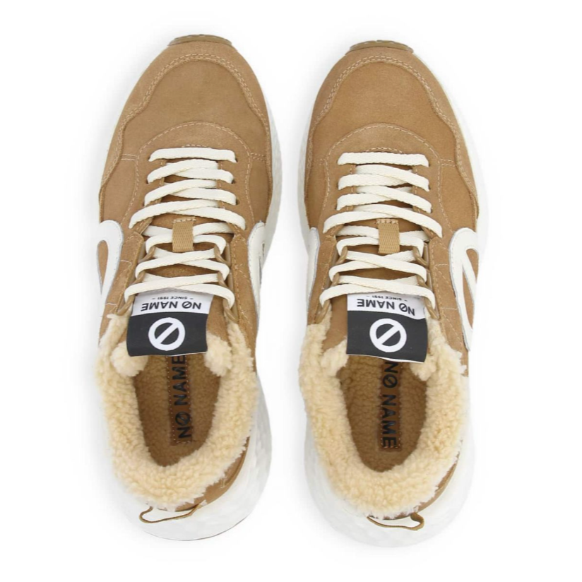 No Name Sneaker in Wildleder, Gefüttert in Beige