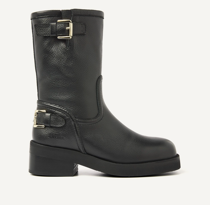 Nubikk Halbhoher Biker-Stiefel in Schwarz