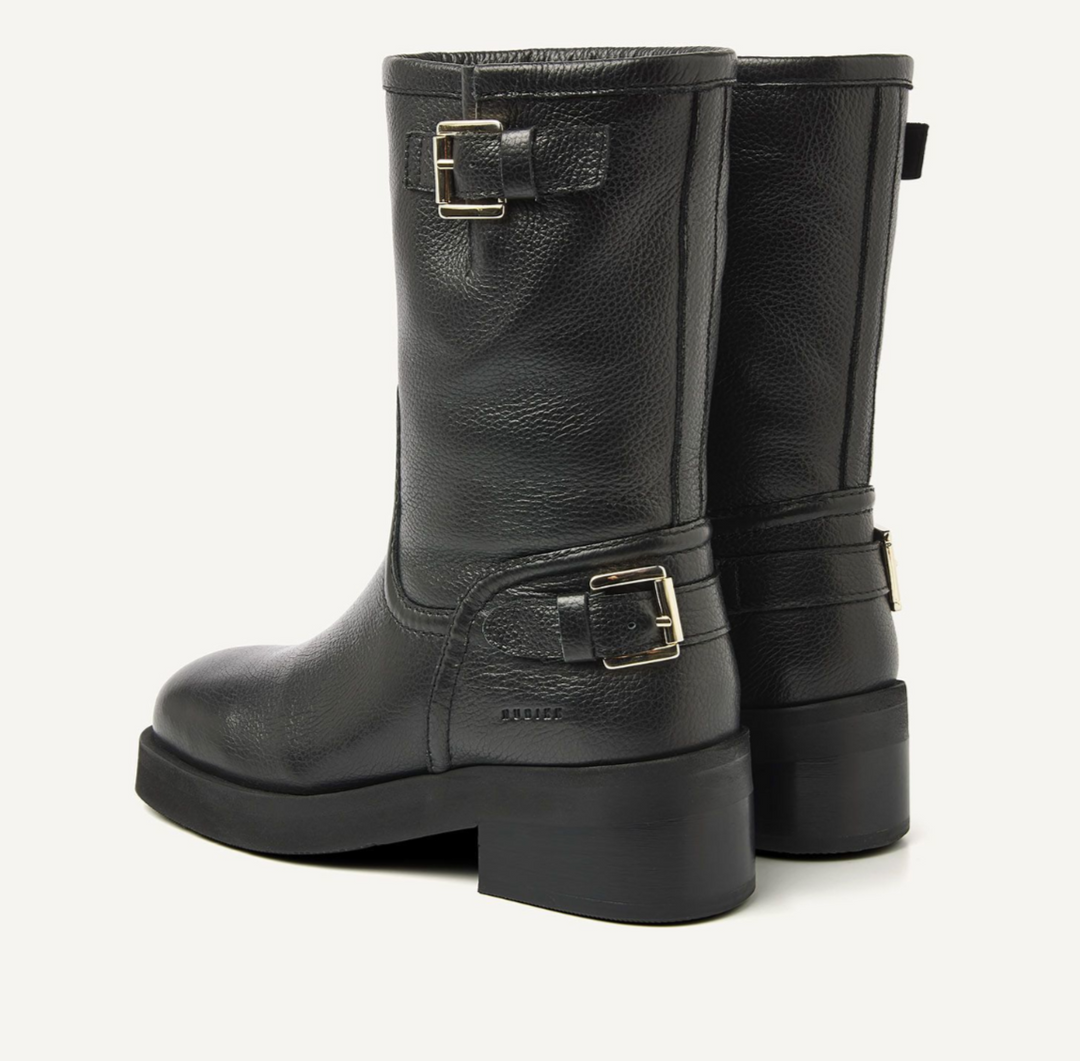 Nubikk Halbhoher Biker-Stiefel in Schwarz