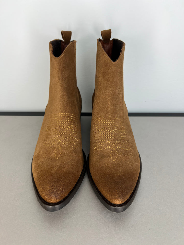 Ankle Boots aus Leder in braun