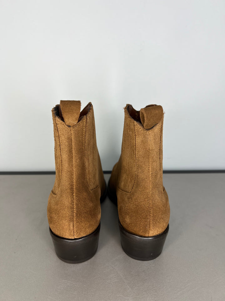 Ankle Boots aus Leder in braun